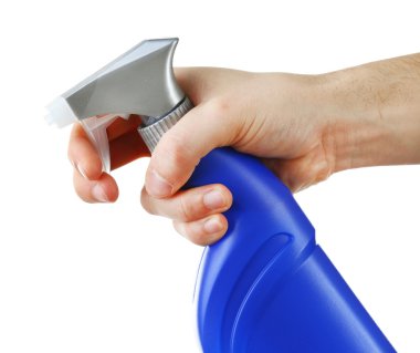 Erkek el spreyi beyaz arka plan üzerinde izole