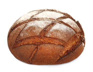 Taze ekmek üzerinde beyaz izole