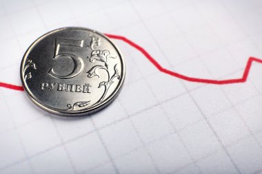 Sikke üzerinde grafik belgesi yakın çekim