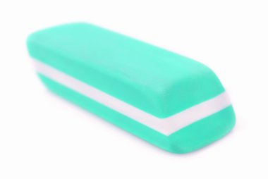 Beyaz izole mavi silgi