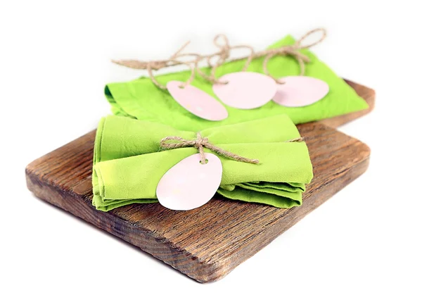 Napkins with Easter decoration  isolated on white — Stock Photo, Image