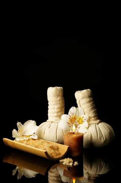 Spa still life on black background — Stock Photo, Image