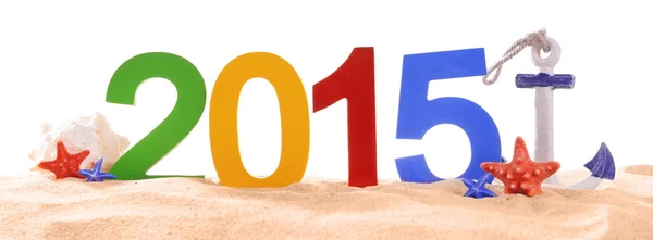 2015 sign on beach sand — Stock Photo, Image