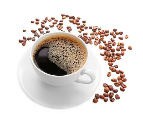 Kopje koffie geïsoleerd op wit — Stockfoto