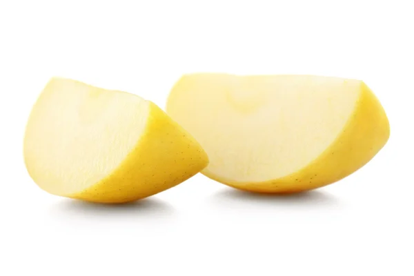 Juicy slices of apple isolated on white — Stock Photo, Image