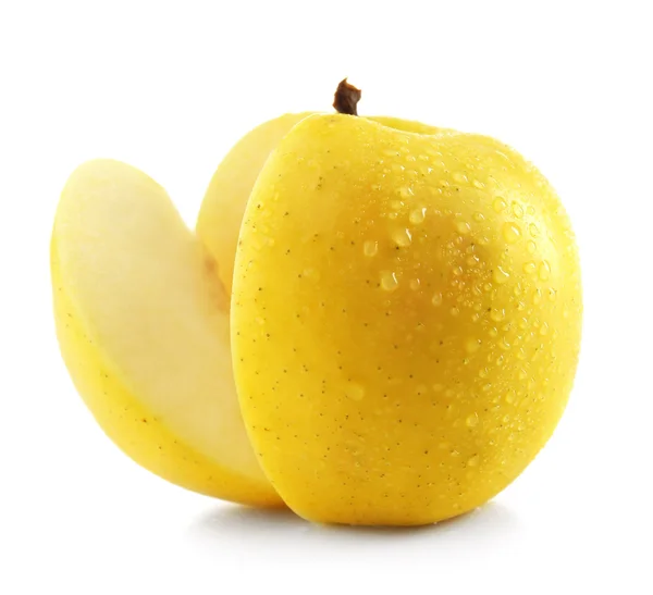 Soczyste jabłko na białym tle — Zdjęcie stockowe
