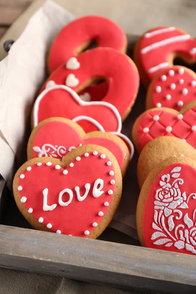 Печиво у формі серця для дня валентинки крупним планом — стокове фото