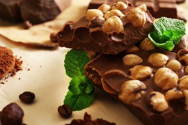 Csokoládé, a dió, a fűszerek és a menta, a Vértes — Stock Fotó