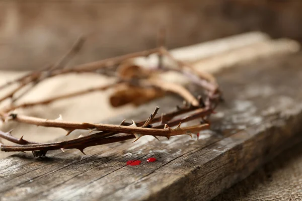 Crown of thorns with blood, close up — Stock Photo, Image