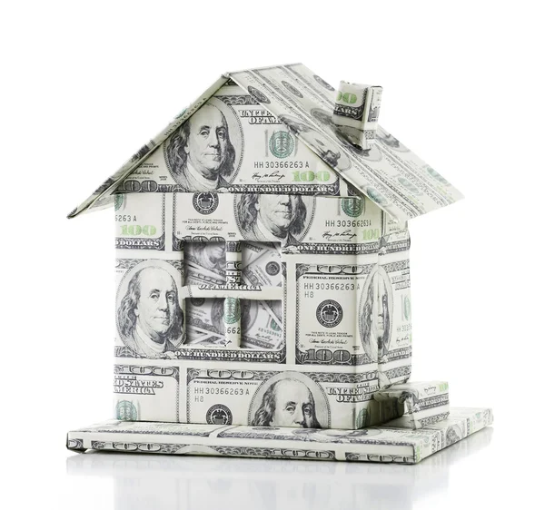 Money house isolated on white — Stock Photo, Image