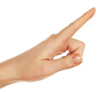 Beyaz izole kadın el hareketi