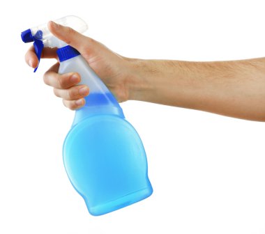 Erkek el spreyi beyaz arka plan üzerinde izole