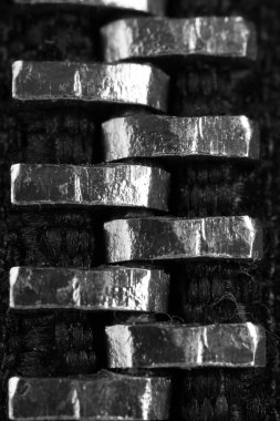 Metal fermuar, makro görünümü