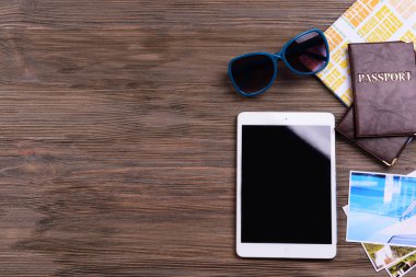 seyahat için rezervasyon bilet yakın çekim hazırlanıyor