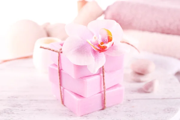 Stack of tied spa soap — Stock Photo, Image