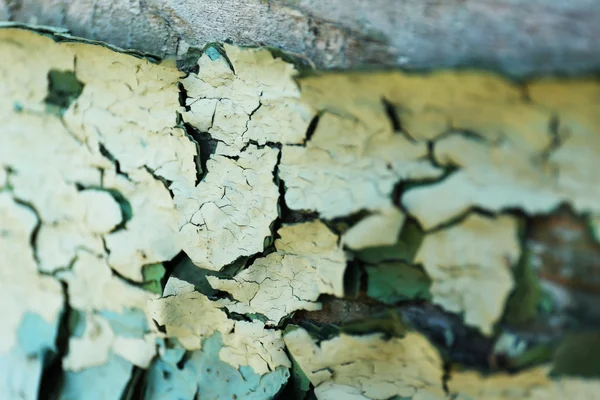 Peeling paint on old wooden wall — Stock Photo, Image