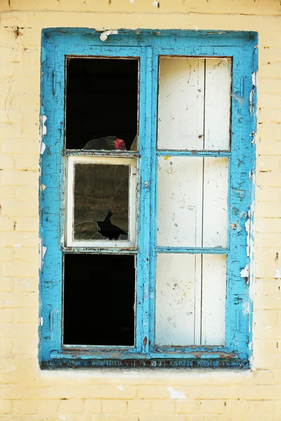 Eski terk edilmiş evde penceresinde — Stok fotoğraf