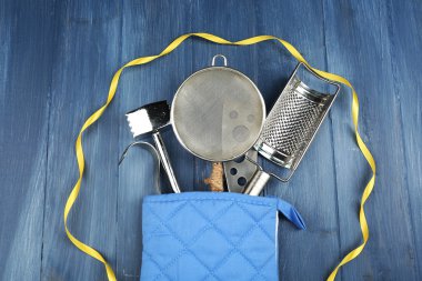 Potholder farklı mutfak gereçleri