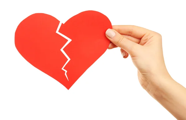 Hand holding broken heart — Stock Photo, Image