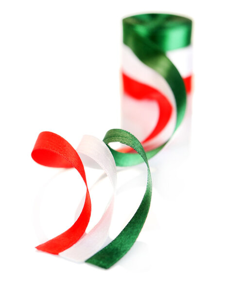 bright silk ribbons isolated on white