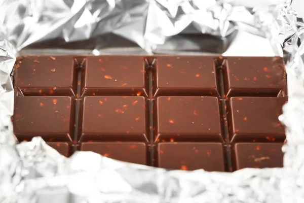 Čokolády v alobalu, detail — Stock fotografie