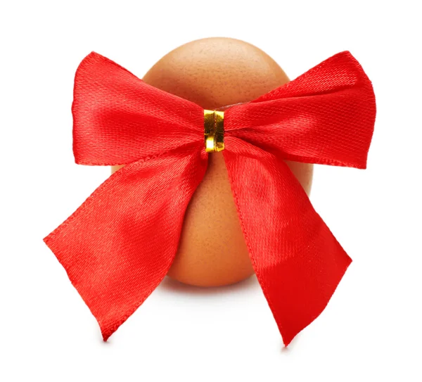 Easter egg with ribbon bow — Stock Photo, Image