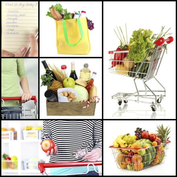 Shopping collage — Stockfoto