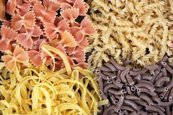 Diversi tipi di pasta da vicino — Foto Stock