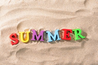 Word yaz plaj zemin üzerine