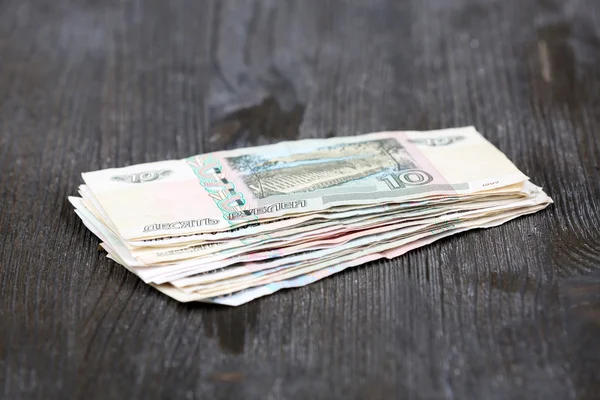 Stack of money on table close up — Stock Photo, Image