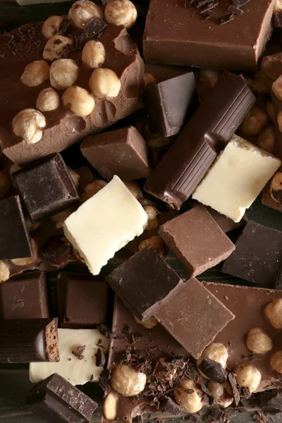 Set de chocolate con avellana, primer plano — Foto de Stock
