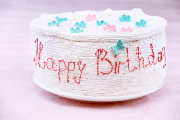 Birthday cake on light background — Stock Photo, Image