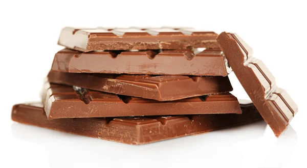 Zoete chocolade op wit wordt geïsoleerd — Stockfoto