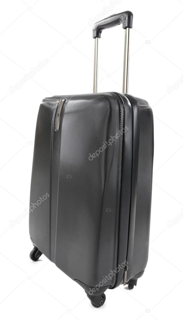 Black suitcase isolated on white