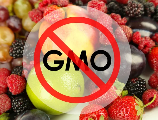 Sappige fruit en bessen zonder GGO — Stockfoto