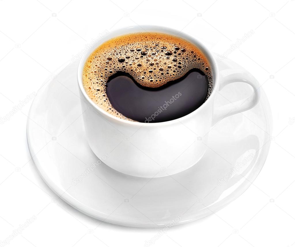 Cup of coffee isolated on white