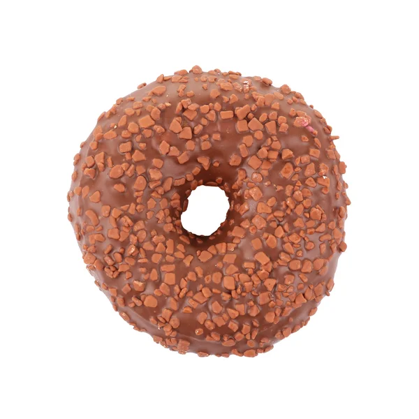 Köstliche Donut mit Sahnehäubchen isoliert auf weiß — Stockfoto