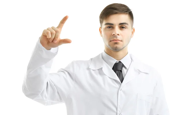 Doctor masculino aislado en blanco — Foto de Stock