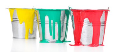 Kova üzerinde beyaz izole boyalar