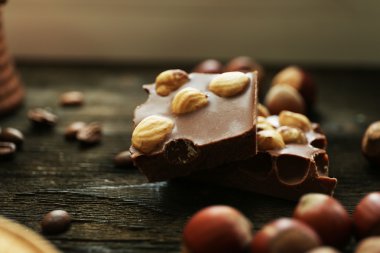 Çikolata fındık, closeup ile kümesi