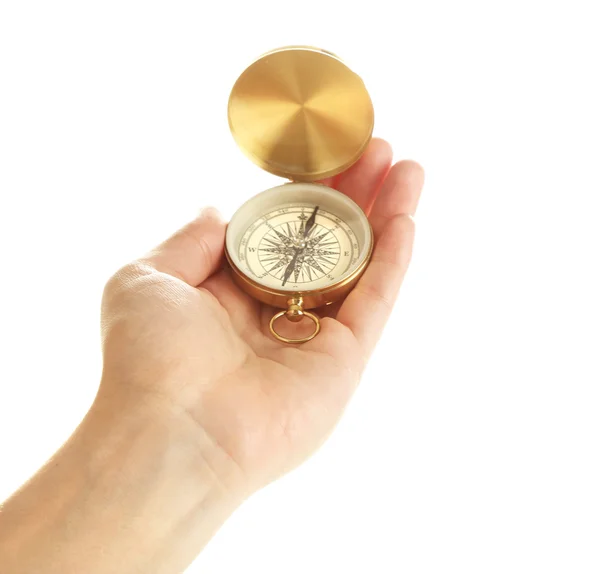 Female hand with compass — Stock Photo, Image