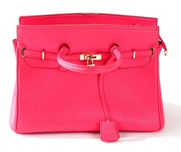 Рожева жіноча сумка ізольована на білому — стокове фото