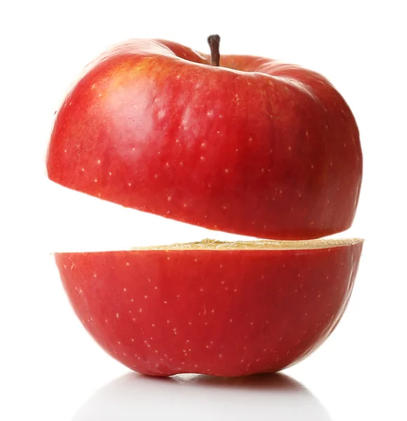 Κομμένο μήλο απομονωμένο σε λευκό — Φωτογραφία Αρχείου