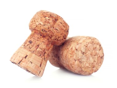 şarap mantarlar üzerine beyaz izole