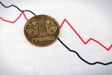 Sikke üzerinde grafik belgesi yakın çekim