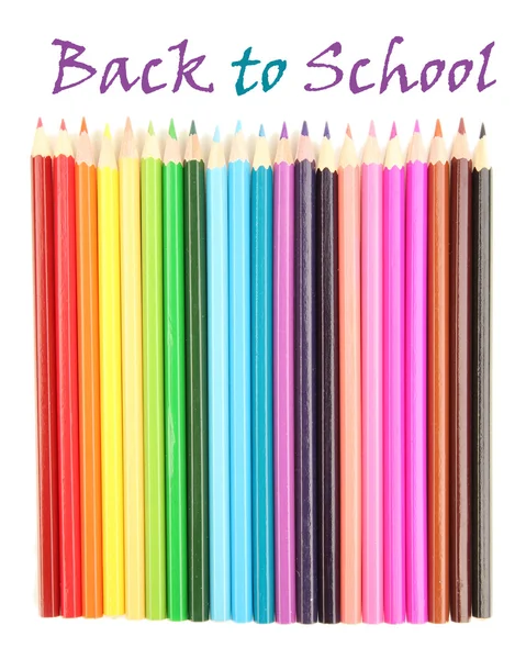 Färgglada pennor, isolerad på vit — Stockfoto