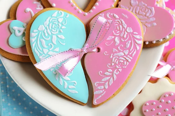 Galletas en forma de corazón para el día de San Valentín — Foto de Stock