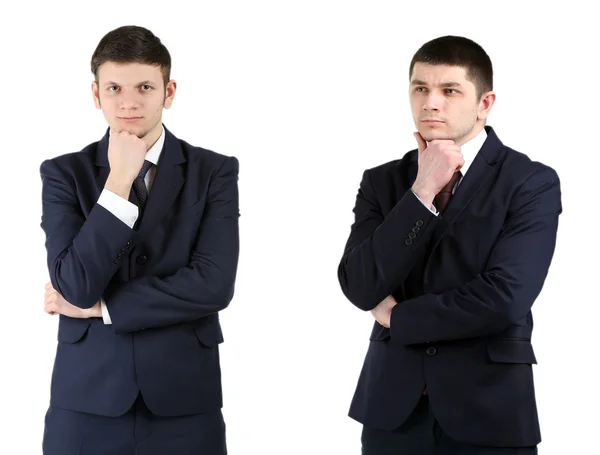 Two handsome businessmen isolated on white — Stock Photo, Image