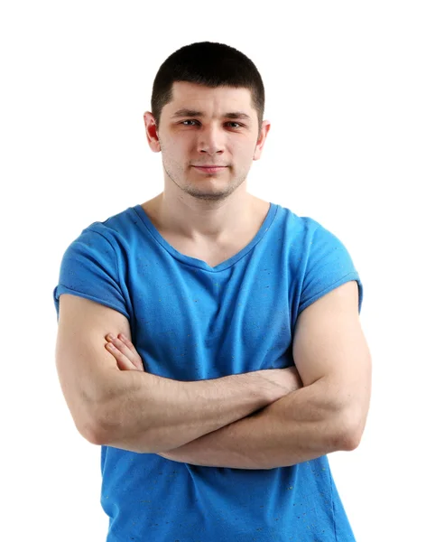 Beau jeune homme isolé sur blanc — Photo