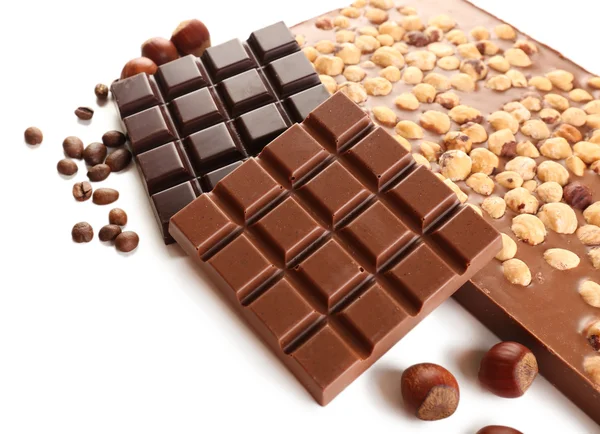 Шоколадні батончики з фундуком — стокове фото
